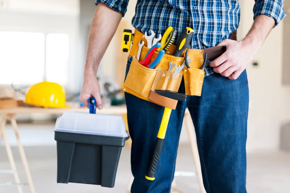 Handyman tool kit and quick repair scene