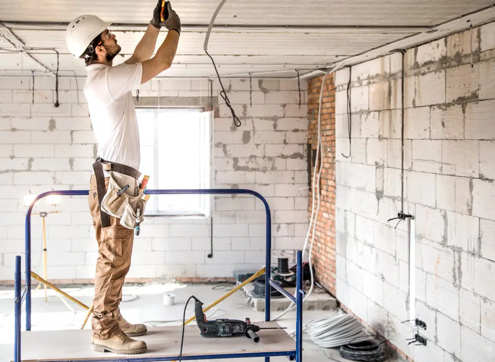 Remodeling scene with a modern room layout and finished surfaces